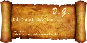 Décsei Gábor névjegykártya