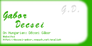 gabor decsei business card