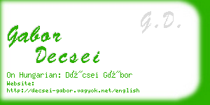 gabor decsei business card